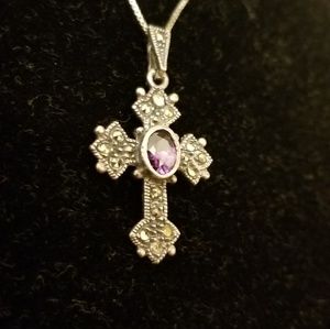 Sterling silver necklace and cross